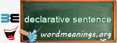 WordMeaning blackboard for declarative sentence